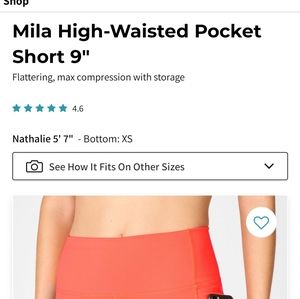 Fabletics high waisted 9" orange shorts